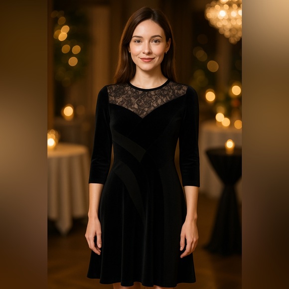 Rickie Freeman Dresses & Skirts - Rickie Freeman Teri Jon black dress evening jewels